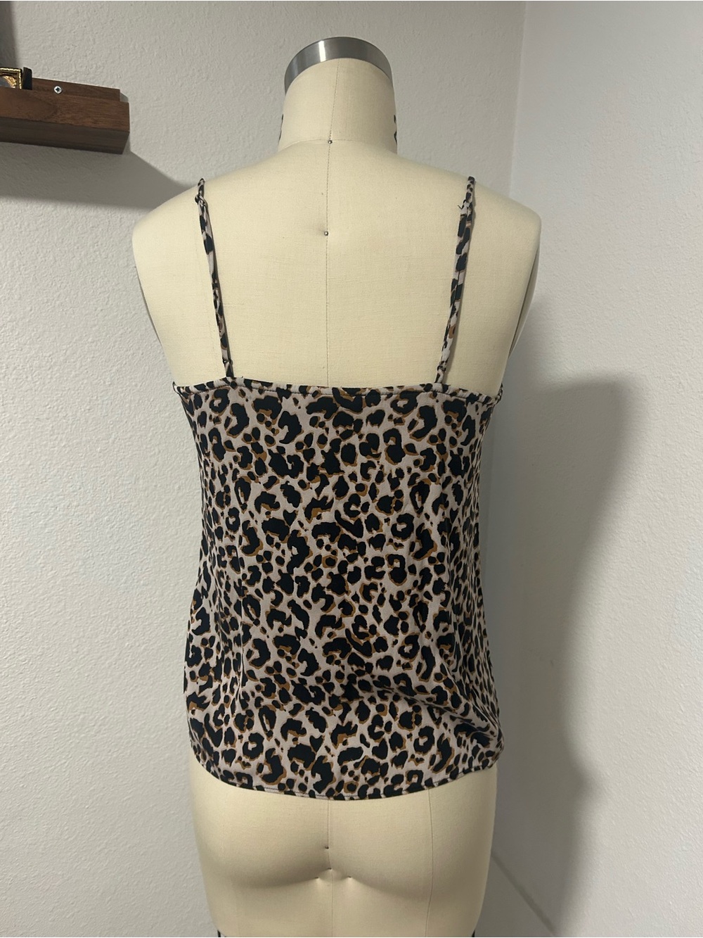 Quince Leopard Print Spaghetti Strap Cami - Beige, Black, Brown - Picture 3 of 3